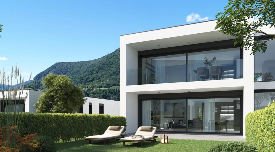 Appartement élégant et neuf de 4.5 pièces avec jardin