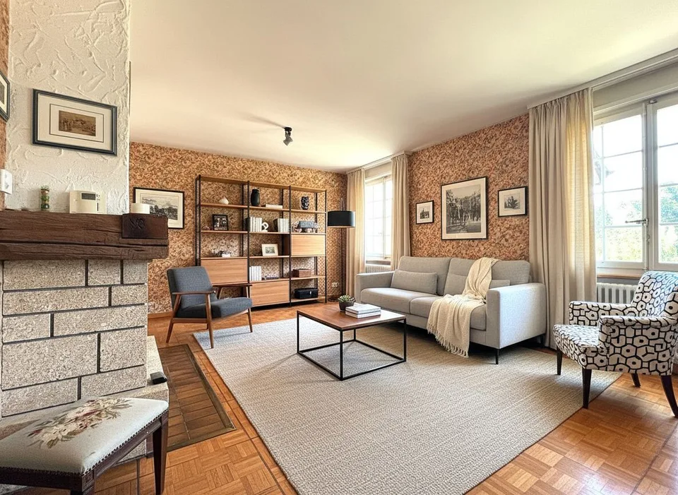 Casa unifamiliare con 6.5 locali / 4 camere da letto / 3 bagni / 1 balcone / Grande giardino di 1150m² / 2 box