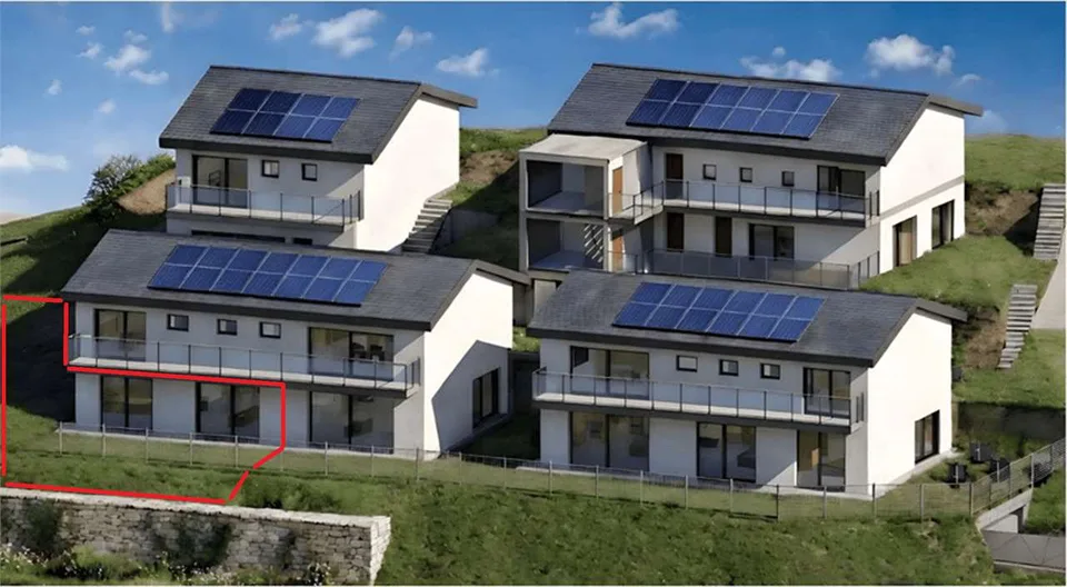 Elegante 3.5 locali con giardino privato e vista aperta sulla valle
