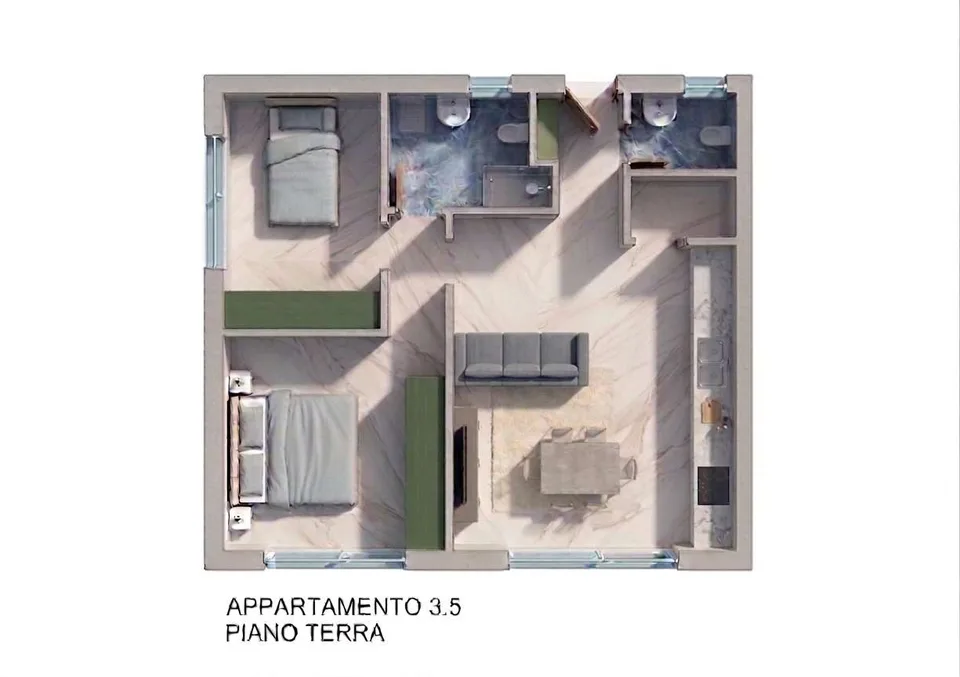 Elegante 3.5 locali con giardino privato e vista aperta sulla valle