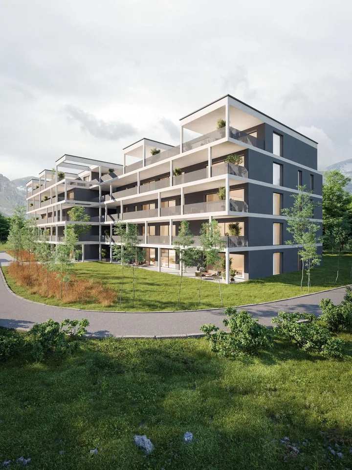 Cadre de vie idyllique à Aproz : Votre 3.5 pièces neuf entre Nature et Ville