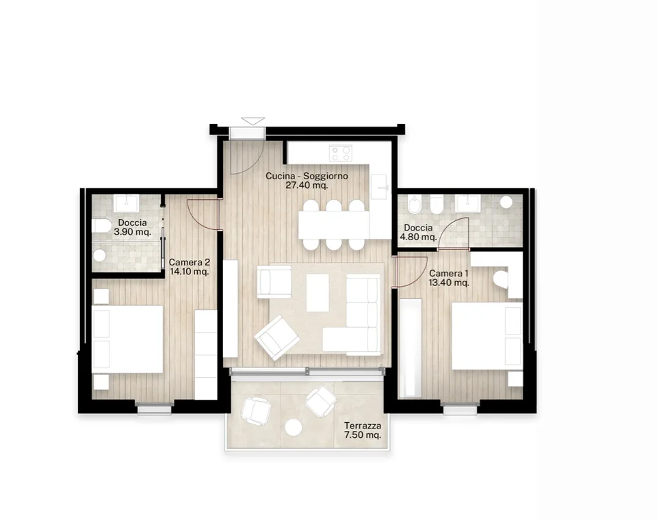 Elegantes 3.5-Zimmer-Apartment mit Terrasse in Montagnola