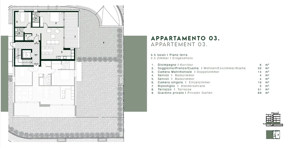 VENDESI A MINUSIO - APPARTAMENTO 3.5 LOCALI AL PIANTERRENO IN NUOVA RESIDENZA – foto 9 di 9