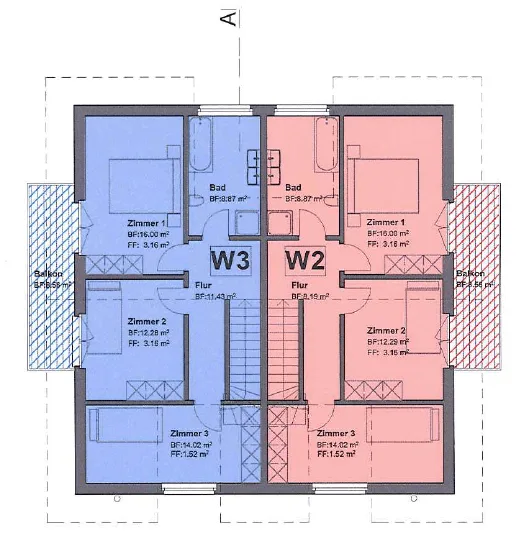 Grosszügige 4.5-Zimmer-Maisonette mit zwei Balkonen und Weitsicht an ruhiger Lage – Foto 12 von 12