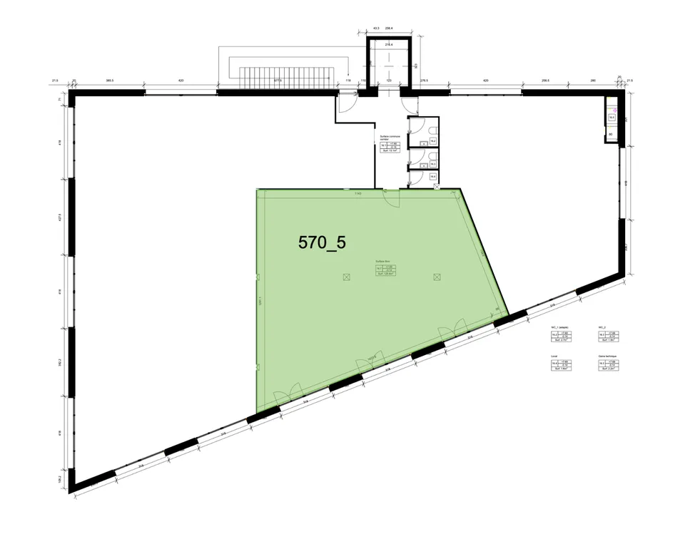 Verwaltungs-/Geschäftsoberfläche von 136 m²