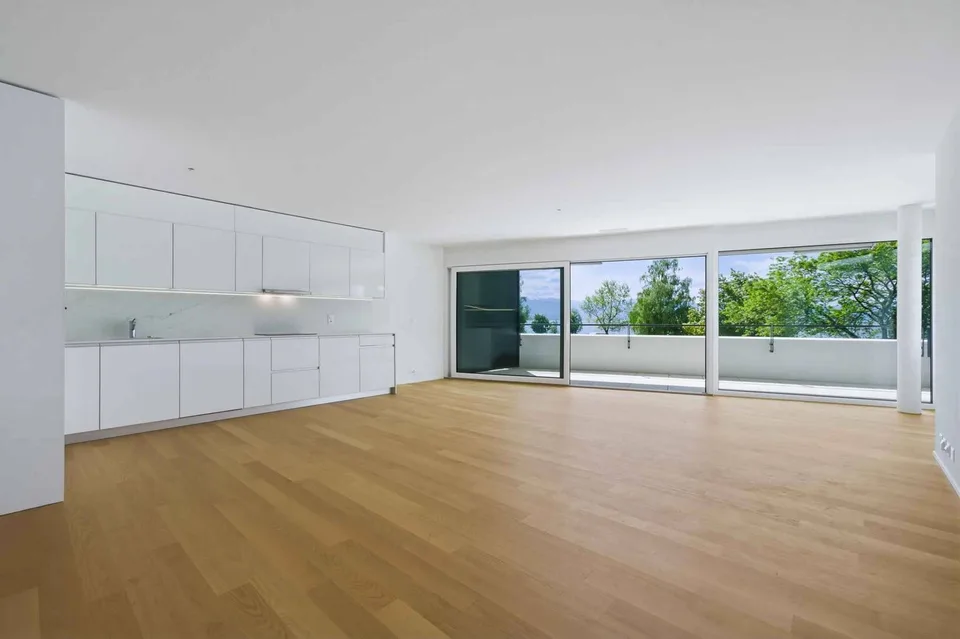 Appartement neuf traversant de 3.5 pièces avec deux balcons - Vue lac Léman