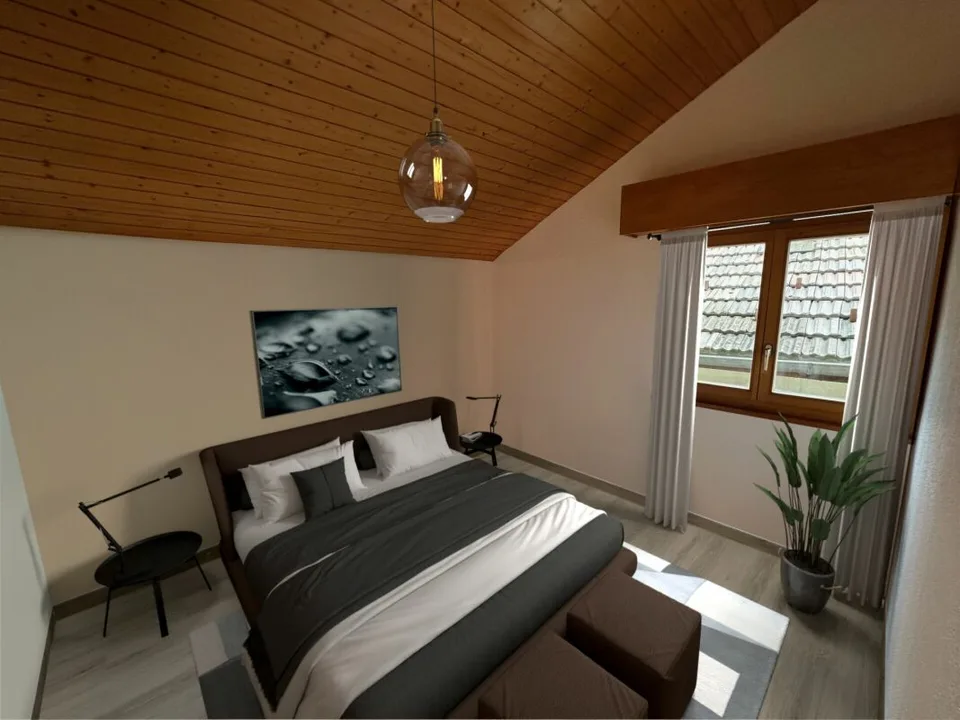 Vex - Charming 3.5 room attic apartment renovated in the heart of the village