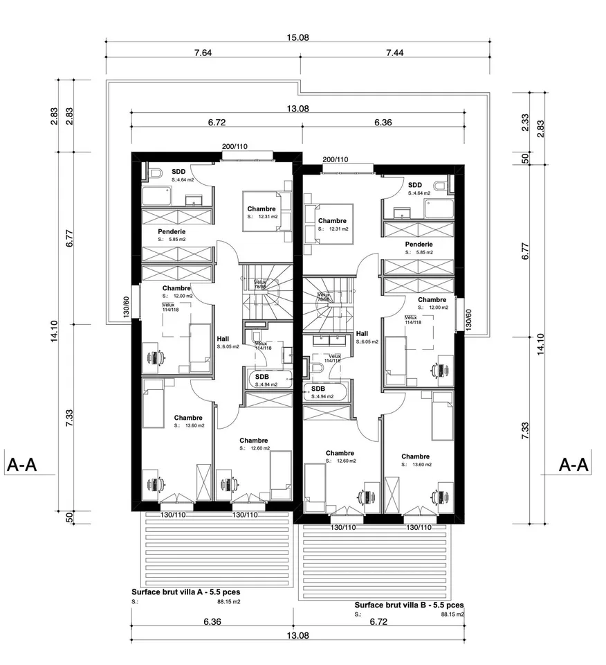 Semi-detached villa in Collombey