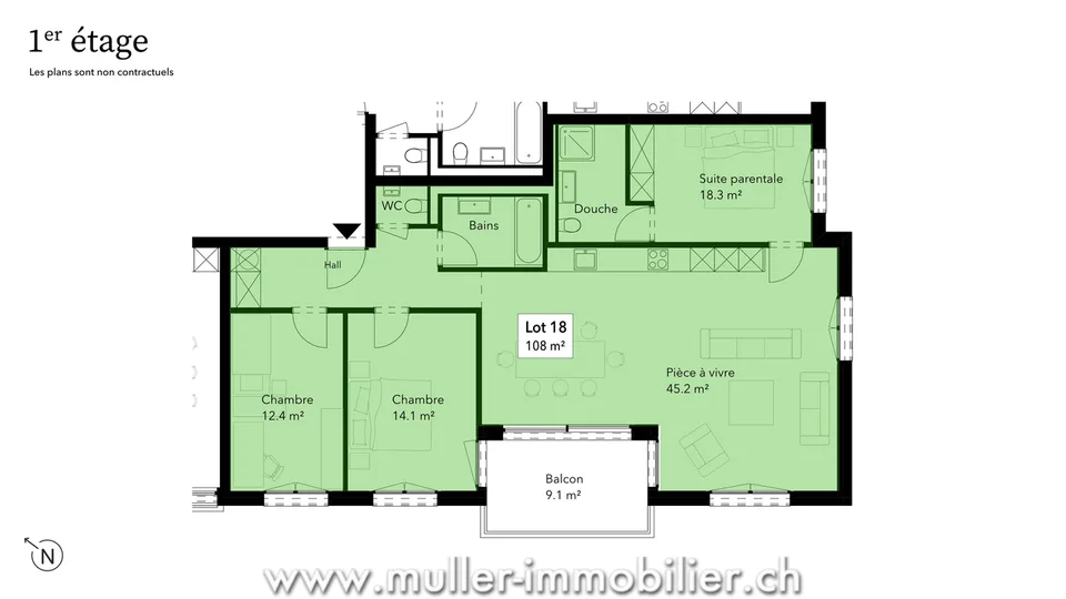 Schönes Familienapartment mit Balkon – Foto 8 von 13