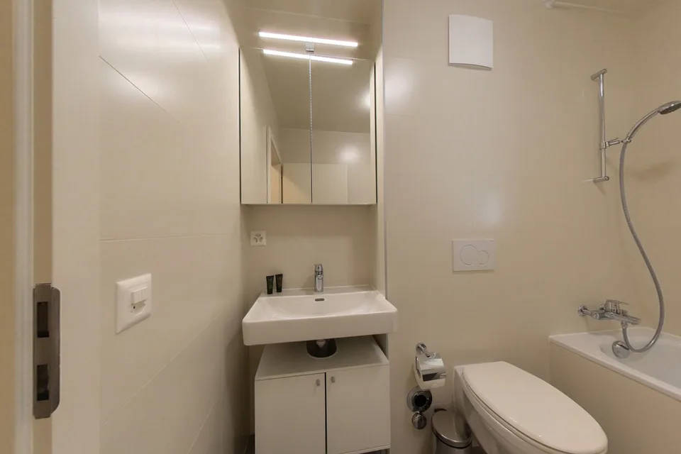 Helles 1-Zimmer-Apartment mit Terrasse und Parkplatz, nahe Grünflächen – Foto 6 von 9