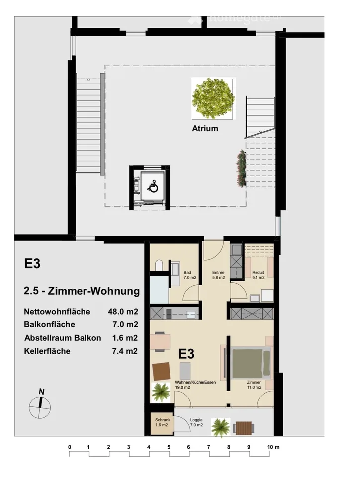 Appartement neuf de 2,5 pièces à proximité de la gare