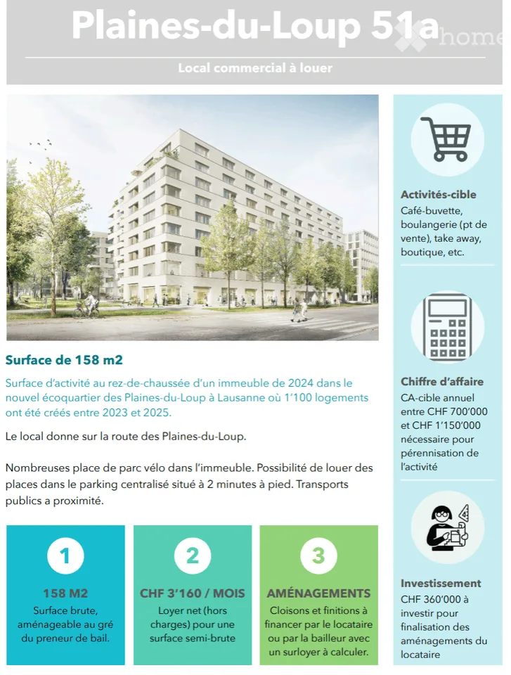 Activity area in the new Plaines-du-Loup Eco-district (Lausanne)