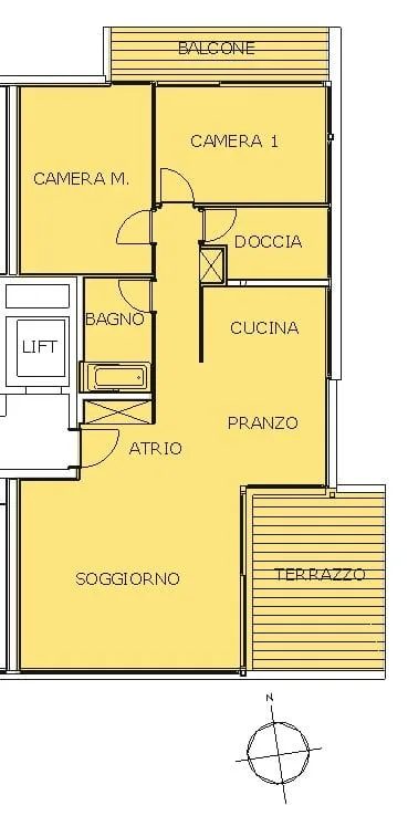 3.5 locali moderno con terrazza e aria condizionata