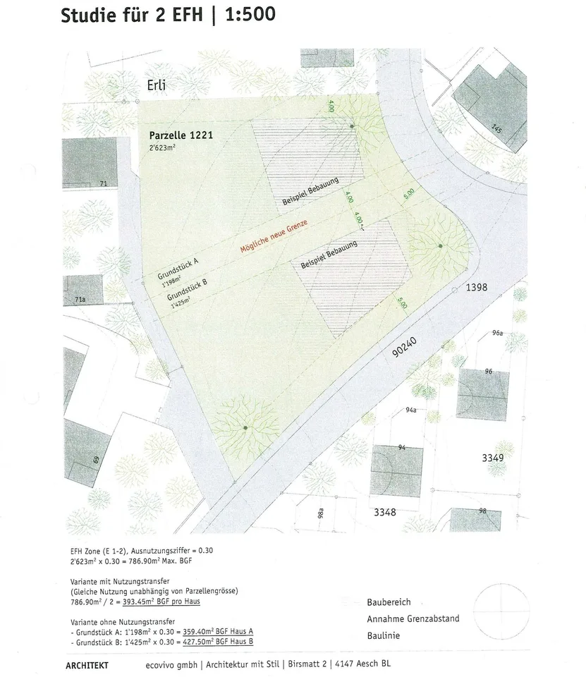 Parcelle de terrain à bâtir attractive avec vue lointaine sur Schlossweg à Dornach