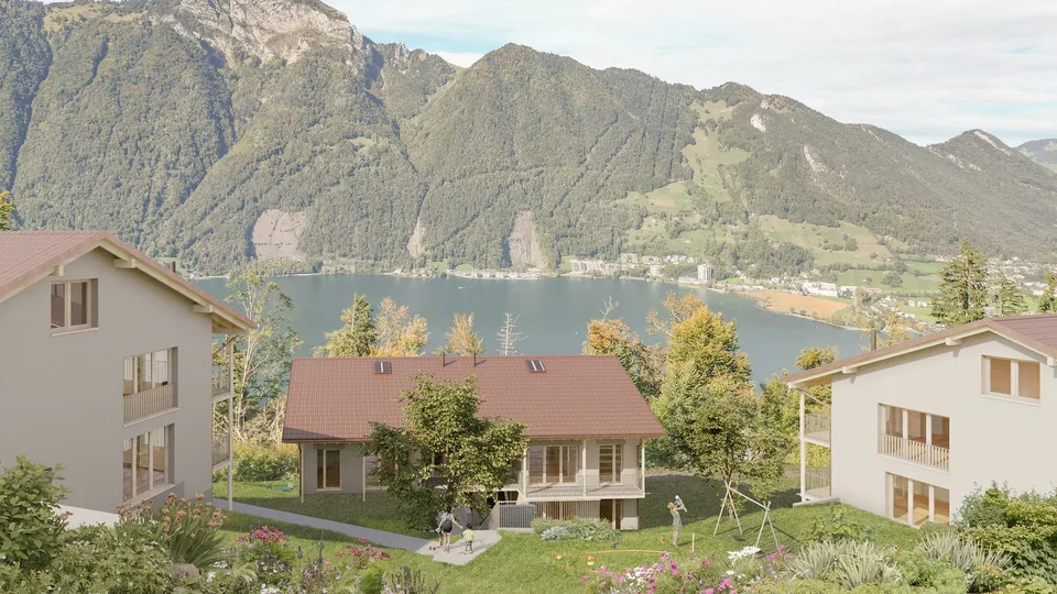 Appartamento di giardino nuovo con vista sulla montagna e parte del lago a Seelisberg – foto 13 di 14