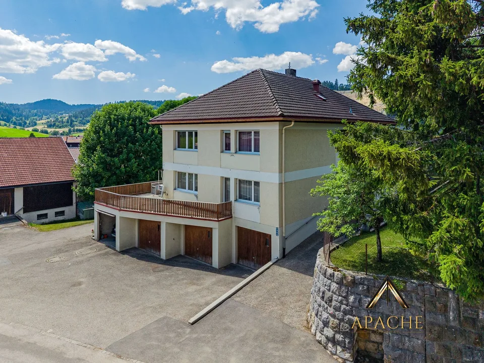 Ampia casa familiare, 2 appartamenti che possono essere uniti e 5 garage