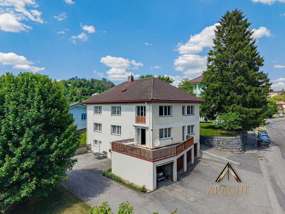 Généreuse maison familiale, 2 appartements pouvant être réunis et 5 garages