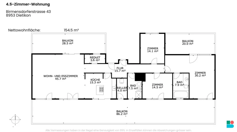 Appartamento moderno 4.5 locali a Dietikon con stanza hobby – foto 9 di 9