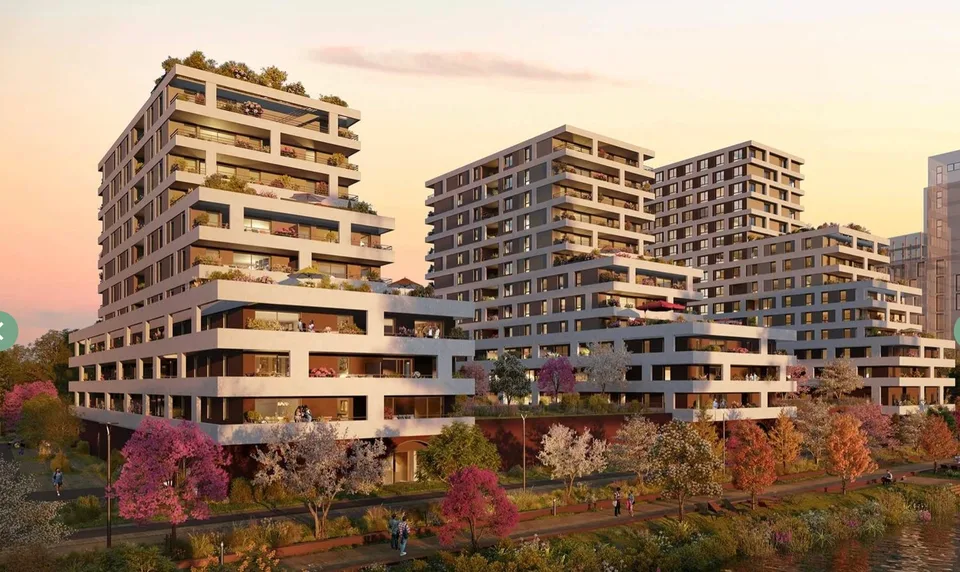 Moderne 3-Zimmer-Wohnung mit Flussblick in Huningue