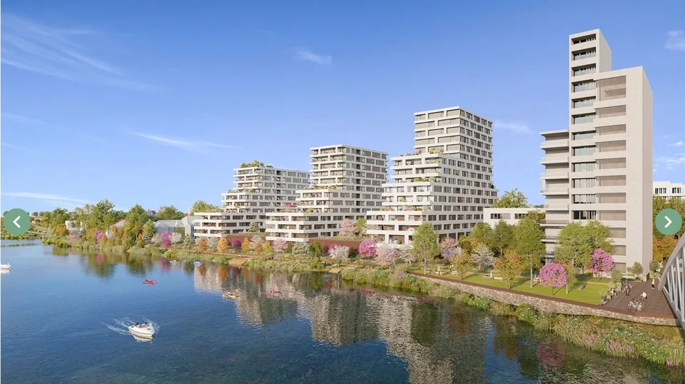 Moderne 3-Zimmer-Wohnung mit Flussblick in Huningue