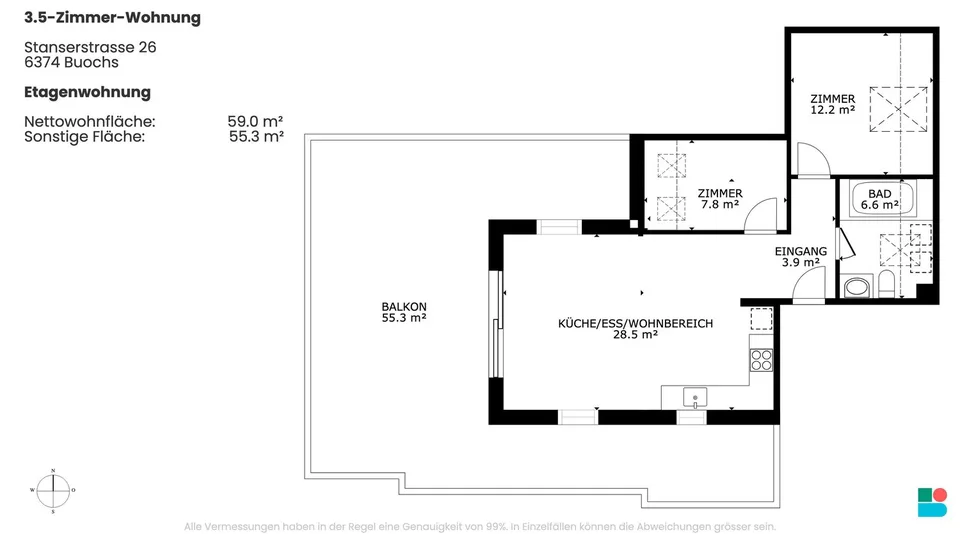 Maison multifamiliale moderne avec trois appartements de 3,5 pièces à Buochs – photo 11 sur 11