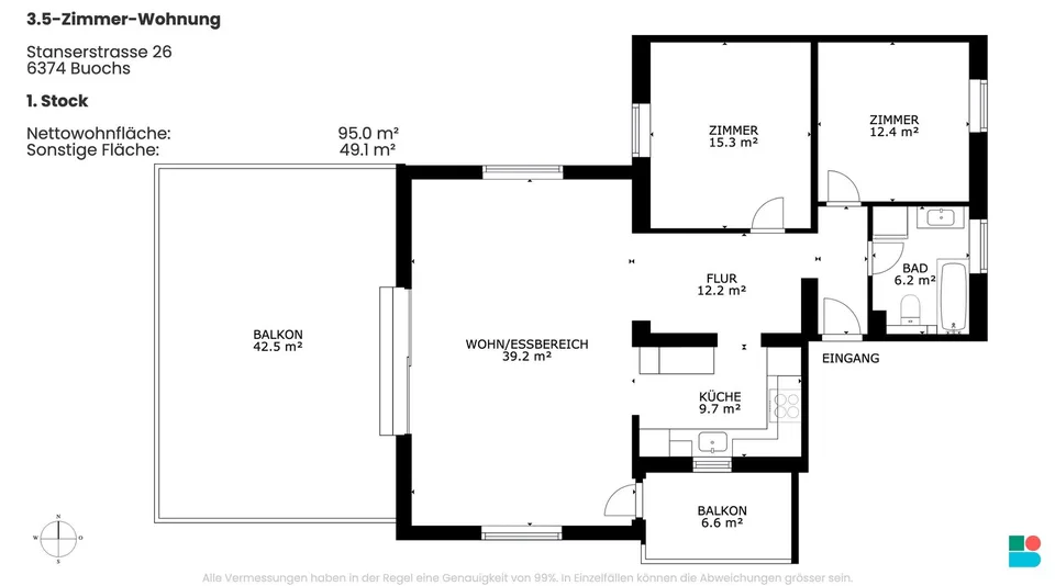 Maison multifamiliale moderne avec trois appartements de 3,5 pièces à Buochs – photo 10 sur 11