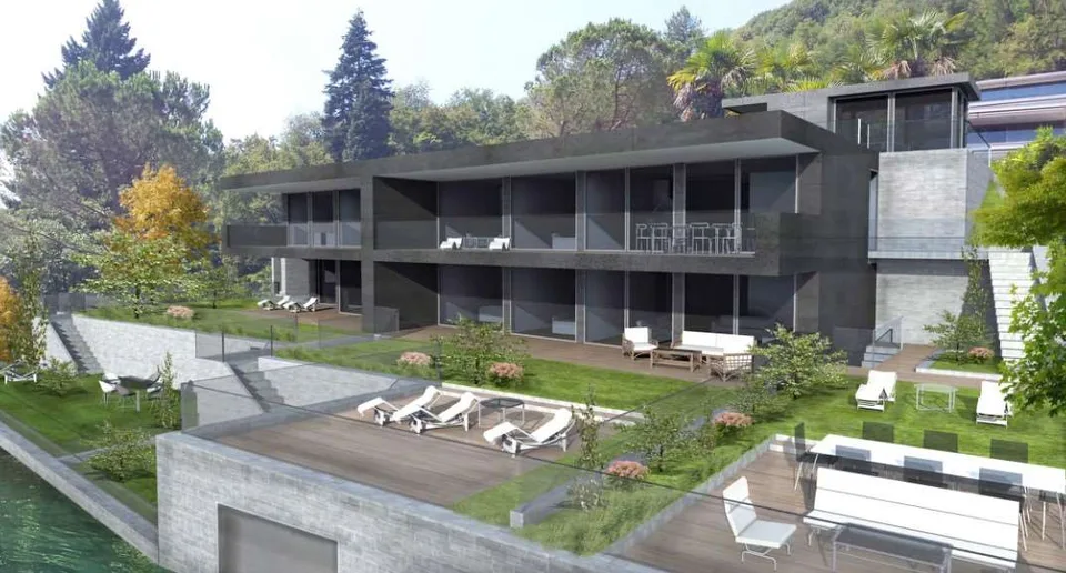 Magnifica villa moderna direttamente a lago da personalizzare