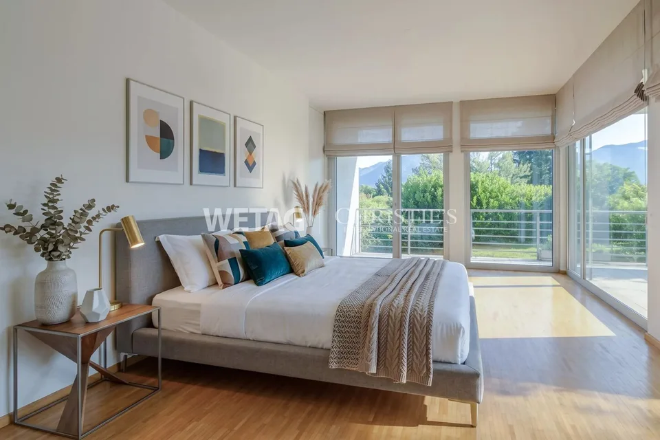 Lugano-Carona: moderne Villa in Carona mit Blick auf den Luganersee, eingebettet im Grünen mit Privatsphäre – Foto 7 von 13