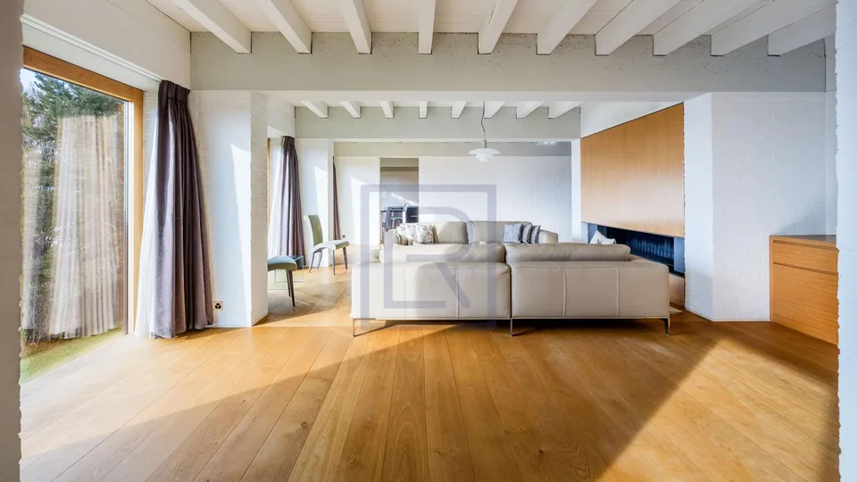 Villa contemporanea con vista lago