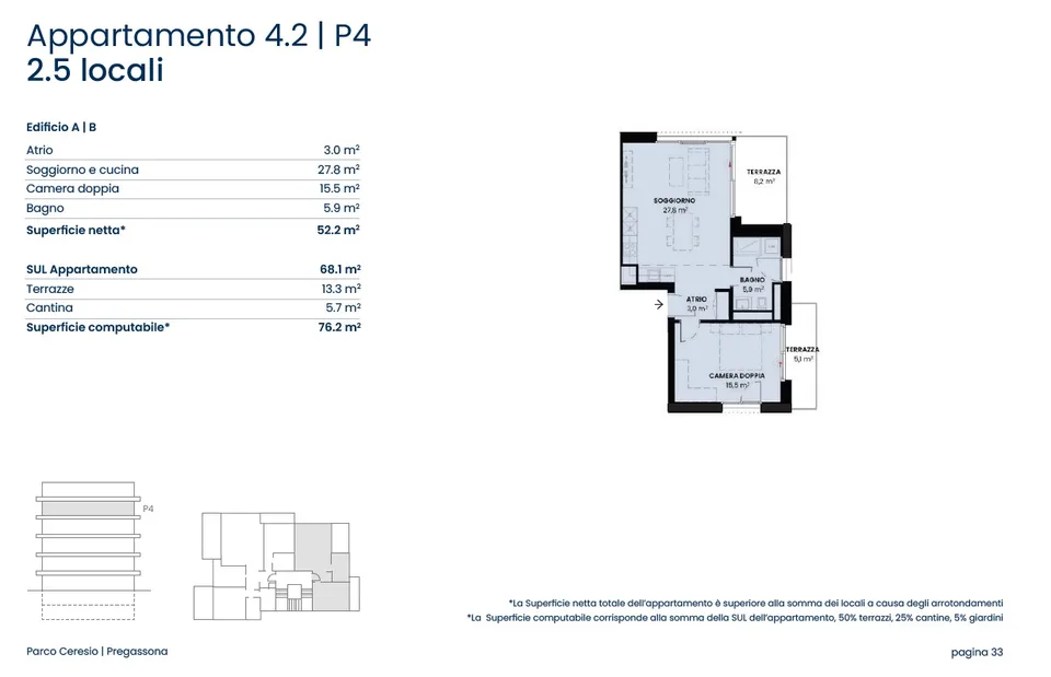 PREGASSONA – PARCO CERESIO, VIVEZ AU CONFORT AVEC STYLE (A.4.2 – B.4.2) – photo 9 sur 9