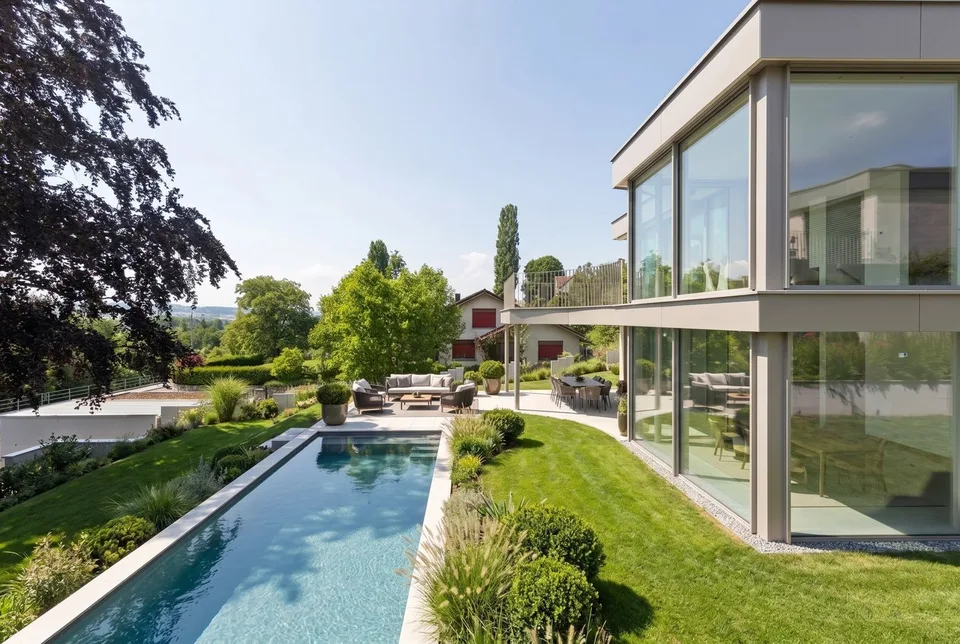 Exklusive Neubauvilla mit Pool und Seeblick