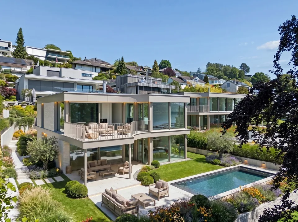 Villa nuova esclusiva con piscina e vista lago