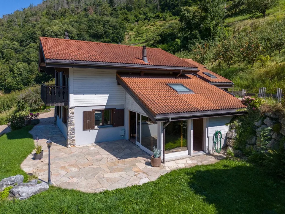 Villa mit Wellnessbereich umgeben von Aprikosenbäumen
