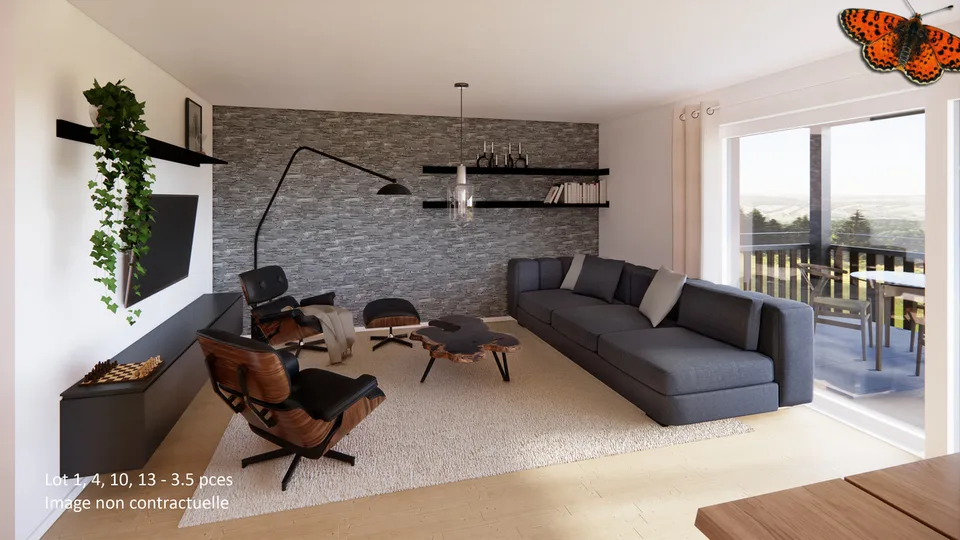 Bell'appartamento di 3½ locali con grande terrazza e giardino privato con vista sulle Préalpes
