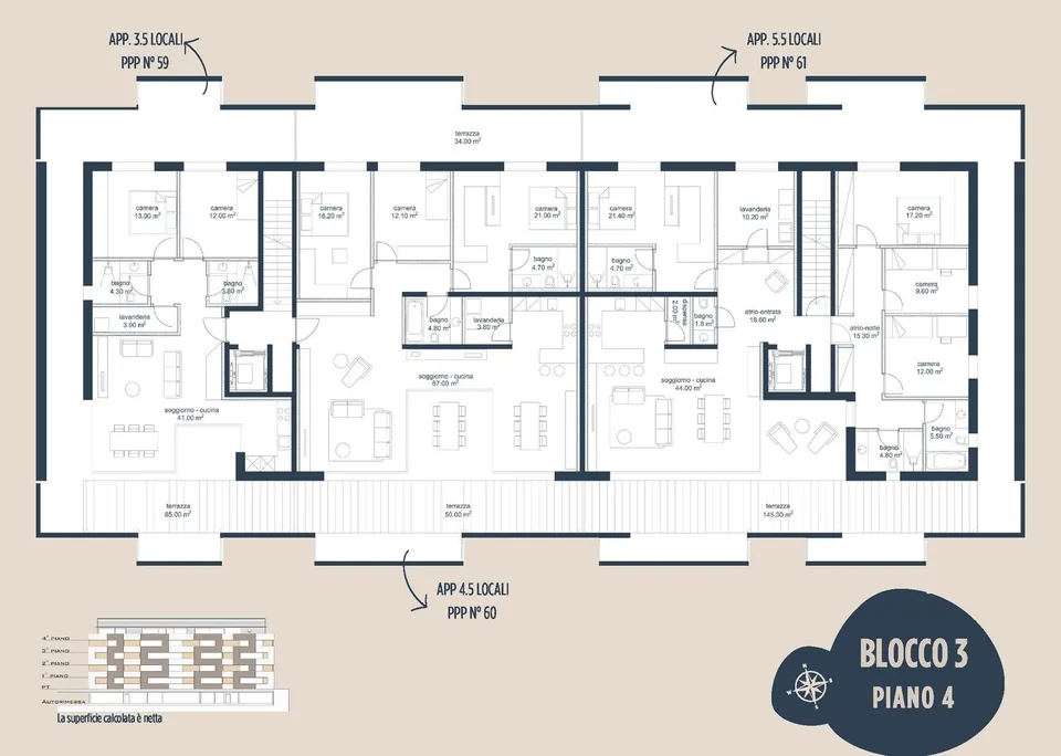 Residenz im Park, Penthouse 3,5 Zimmer mit großer Terrasse, Biasca – Foto 7 von 8