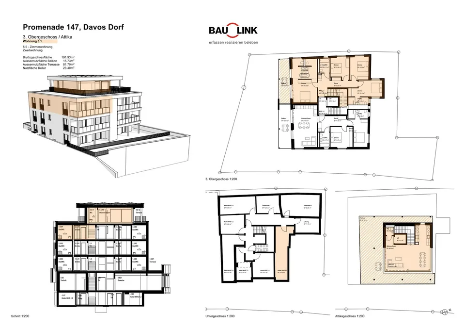 Nuova costruzione Casa PARSENN, appartamento mansardato 5,5 locali