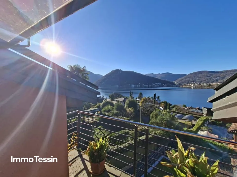 OCCASION : Oasis de bien-être avec vue fantastique sur le lac de Lugano dans un emplacement très calme et ensoleillé près de Lugano