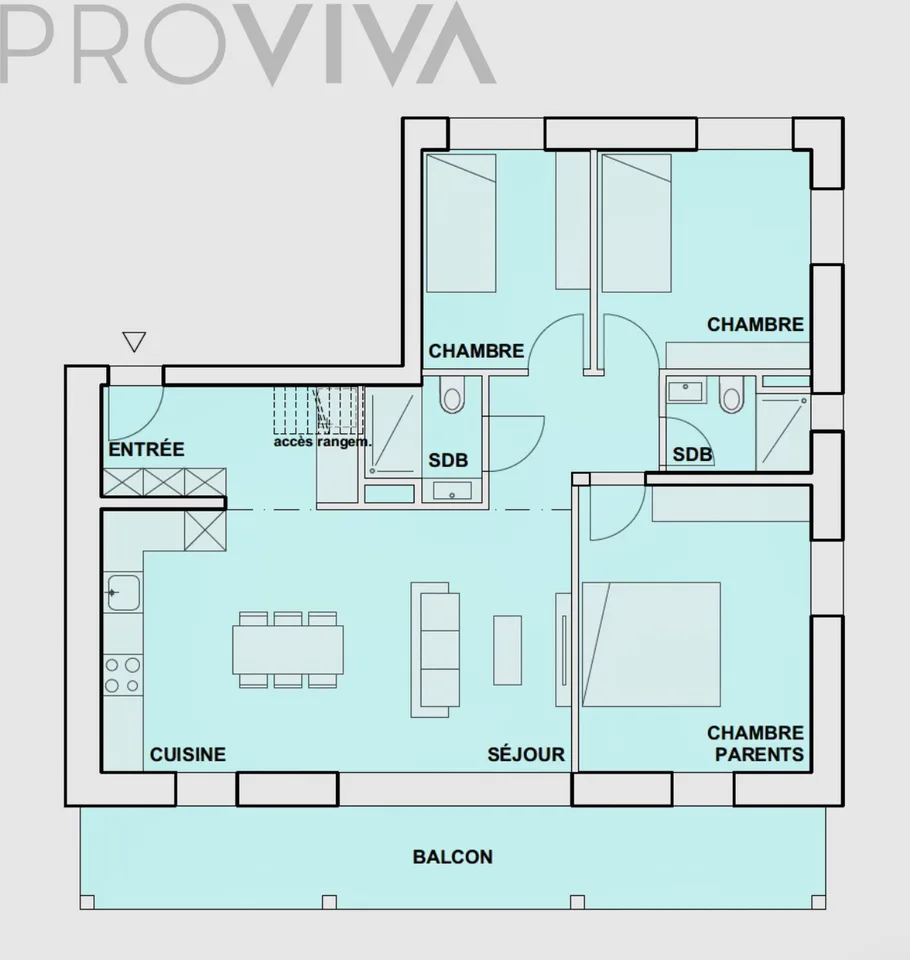 Modernes Familienglück mit Südbalkon und Mezzanine-Stauraum – photo 10 sur 11