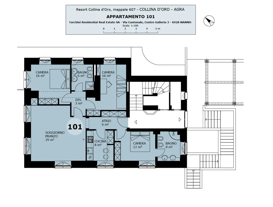 COLLINA D'ORO-AGRA, ELEGANTES APPARTAMENT ZUM VERMIETEN, 104 MQ (ref. 101) – Foto 13 von 13