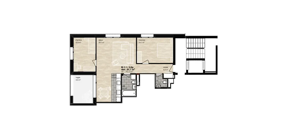 Location à l'année: appartement neuf au coeur du village de Montana