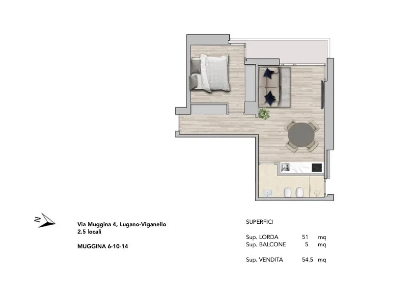 Accogliente appartamento 2.5 locali a Viganello con balcone – foto 25 di 29