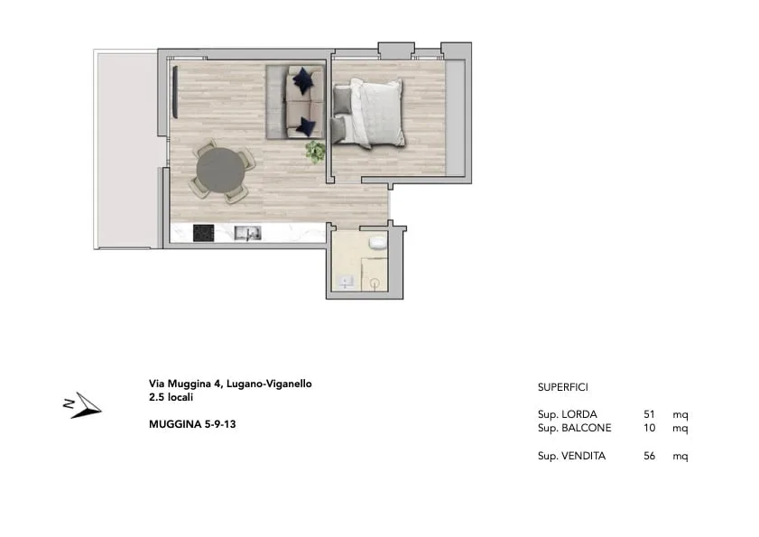 Accogliente appartamento 2.5 locali a Viganello con balcone – foto 27 di 29