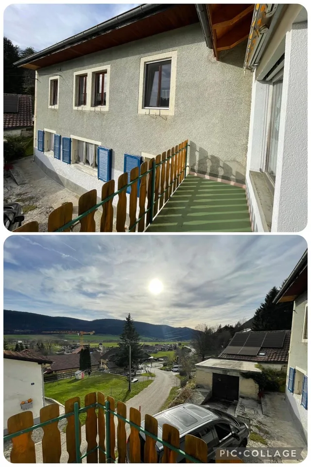 2113 Boveresse/NE Verkauf eines großen Dorfhauses mit 2 Apartments und 2 Garagen