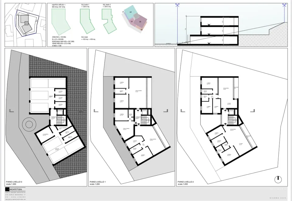 Baumgrundstück in Carabbia mit Panoramablick für Villa oder für PPP von zwei oder drei Einheiten