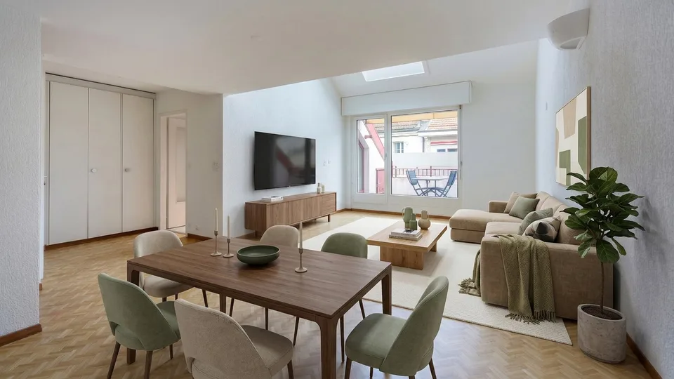 Attique en duplex aux Eaux-Vives