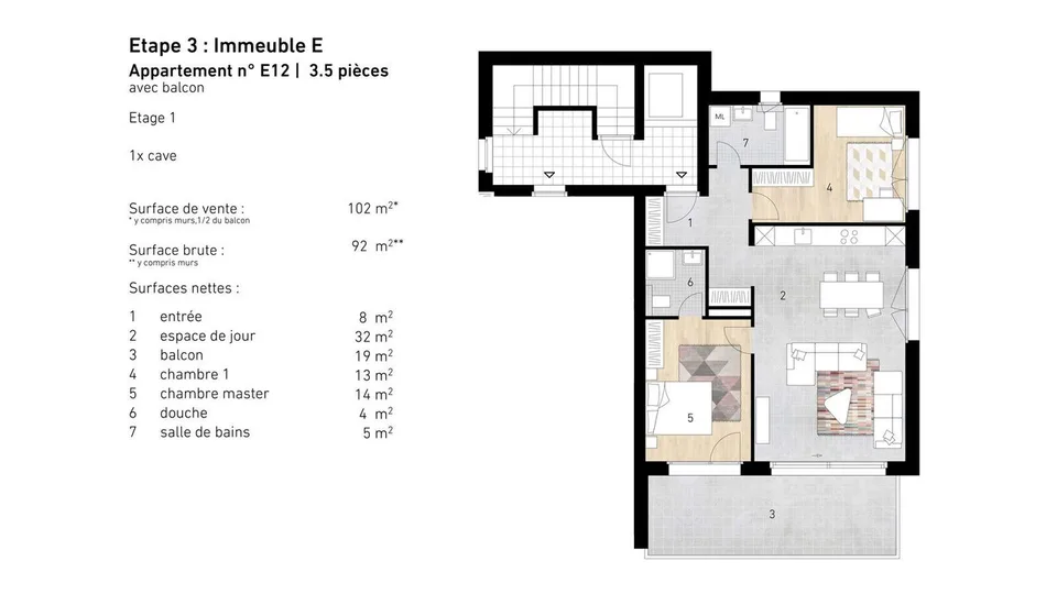 Appartement 3.5 pièces neuf (1er étage) - Lens – foto 6 di 6