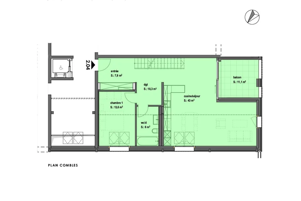Schönes neues Dachgeschoß-Apartment