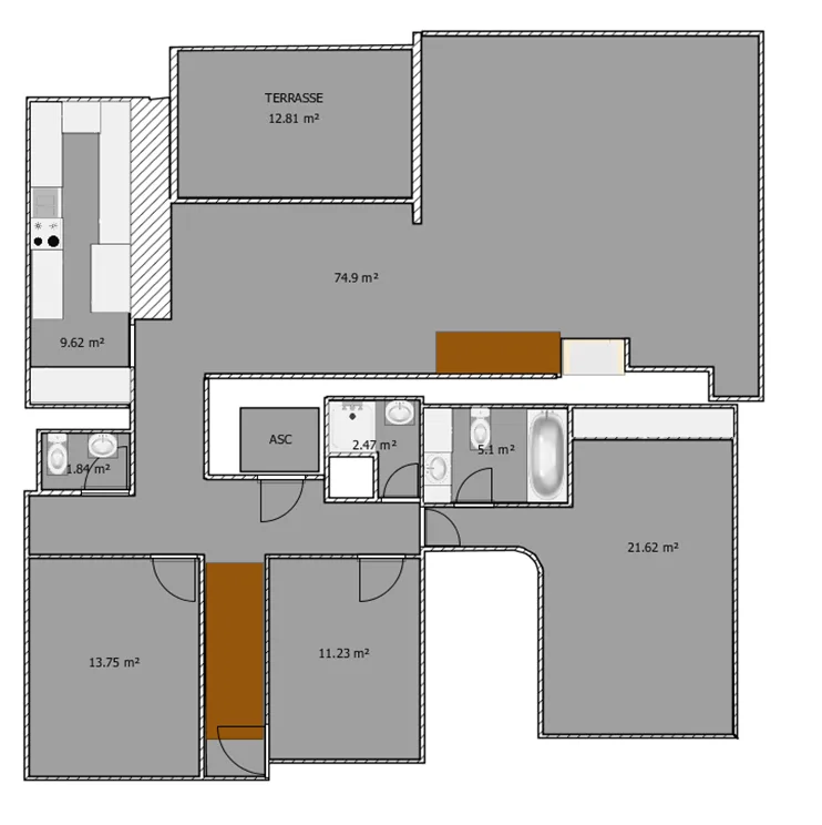 Prächtiges 4,5-Zimmer-Apartment mit Kamin in St-Blaise – Foto 9 von 9