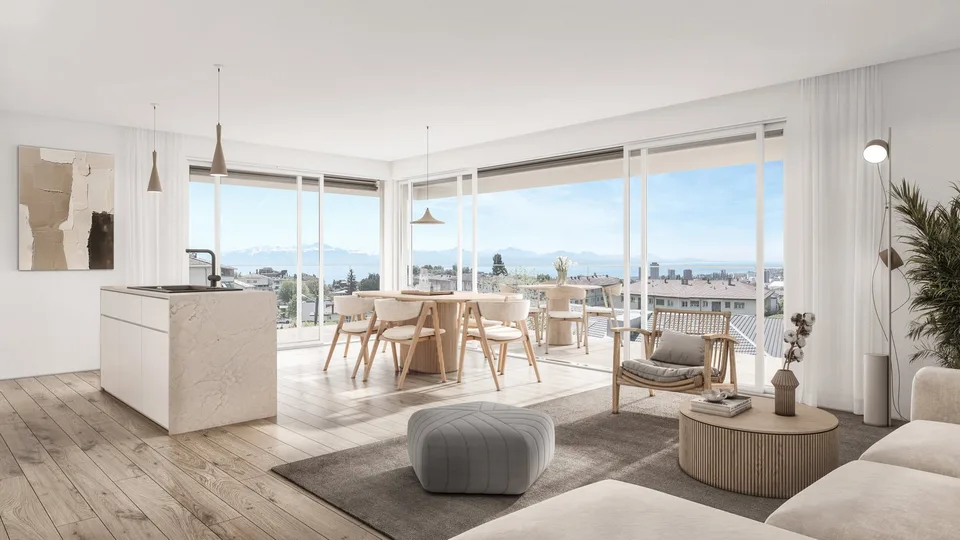 AUX PORTES DE LAUSANNE  — Appartement NEUF de 5.5 pièces en attique · Vue dégagée · Prilly