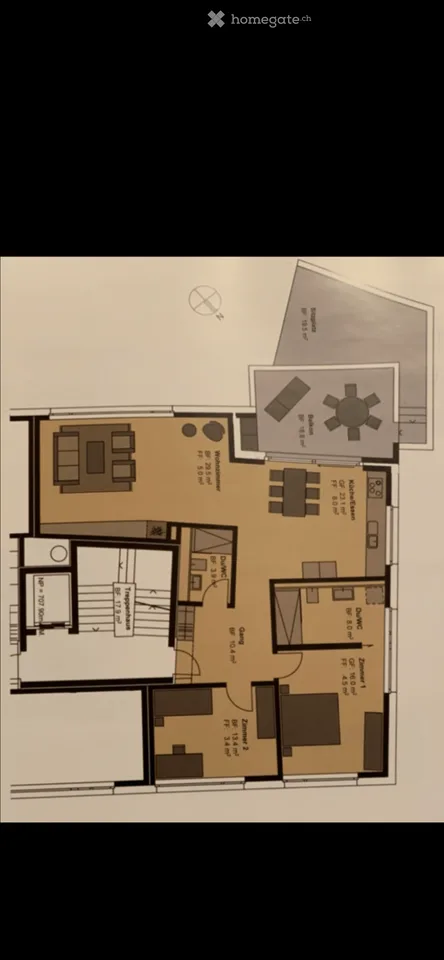 Vendu privément au Rosenberg à St-Gallen appartement de jardin moderne 3.5 pièces dans un environnement similaire à un parc